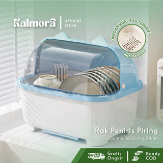 KALMORA Rak Piring Dapur Tertutup Rak Peniris Piring Anti Debu Estetik Food Grade - Dishwashing Rack
