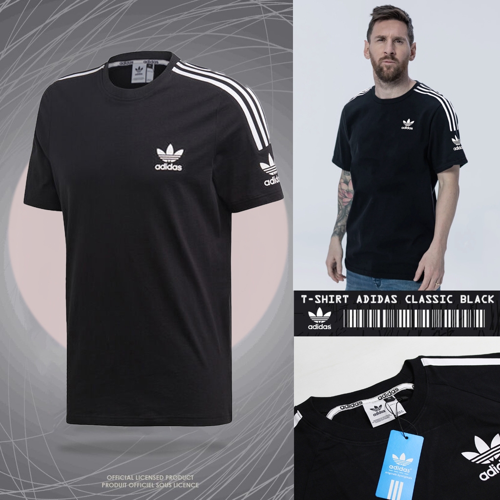 ADIDAS CLASSIC เสื้อยืดสีดํา เสื้อยืด ADIDAS SHORT-SLEEVED