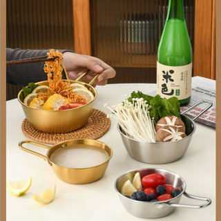 mangkok stainless 304 with handle pegangan korea mie nasi sup korean bowl soup rice food grade
