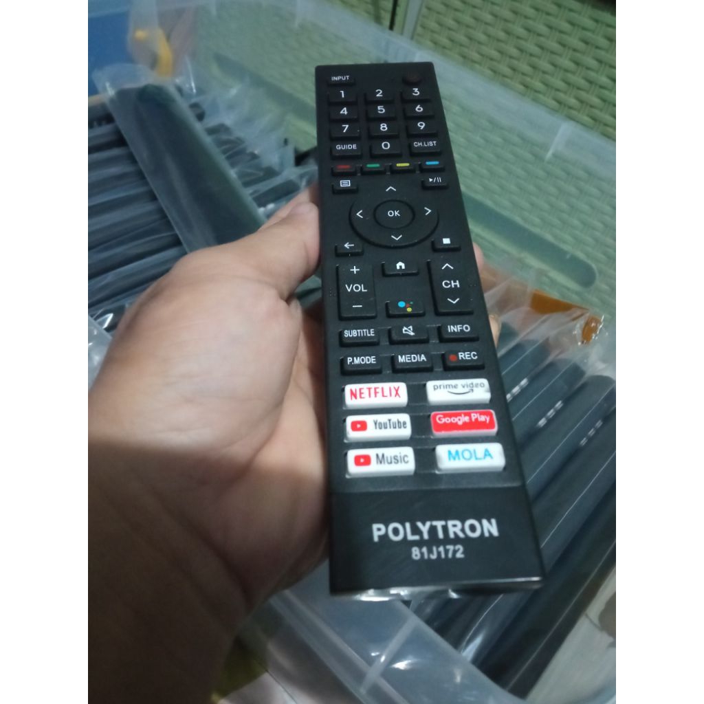 รีโมทสําหรับสมาร์ททีวี ANDROID TV POLYTRON 81J172 32AG 32 BAG 43AG 43BAG POLYTRON REMOTE