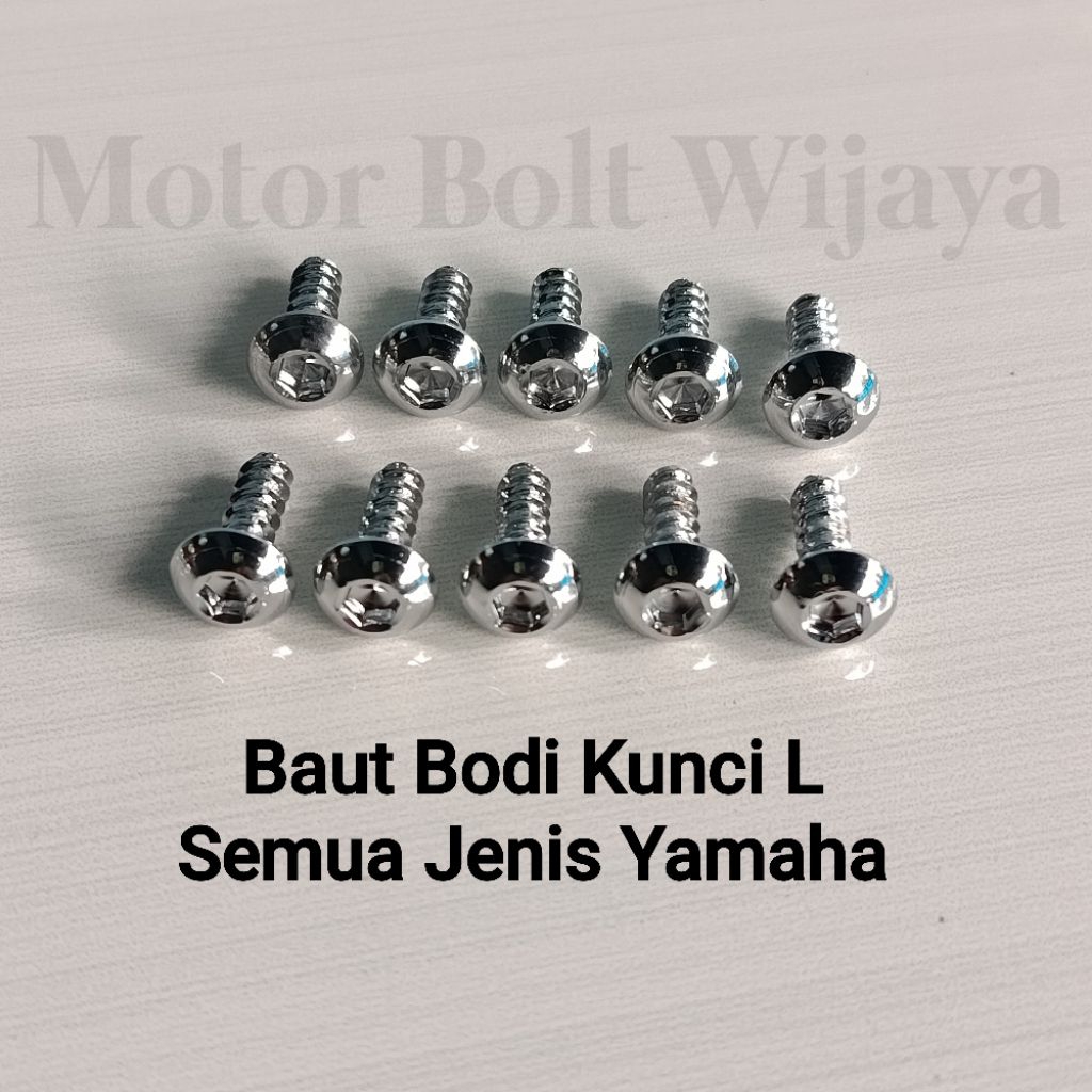 แพคเกจ 10 ชิ้น L Bolts M5 สกรู x 16 L4 คีย์ Worm Screws Body Cover Jupiter MX Mio NMAX ฯลฯ โครเมียม