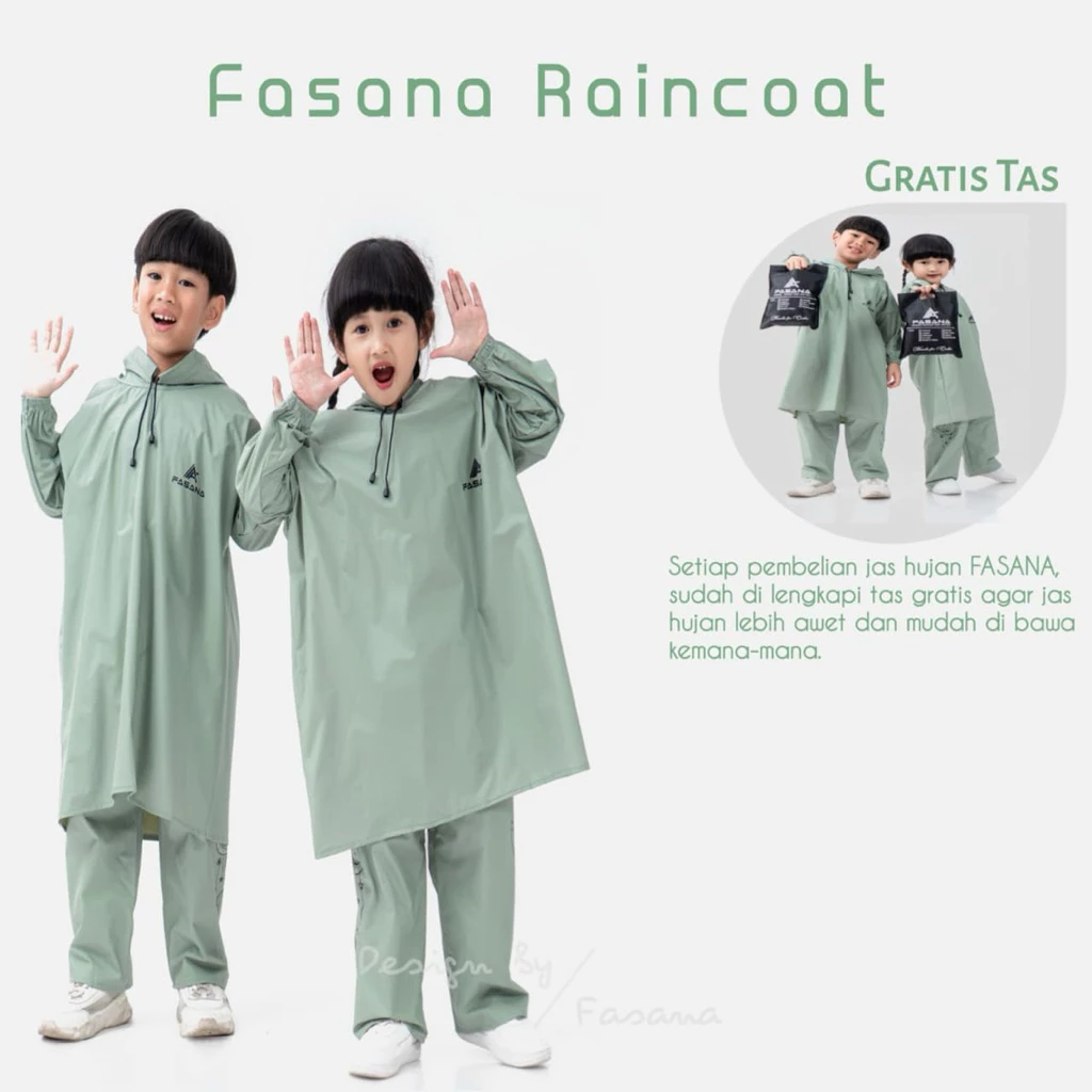 เสื้อกันฝนเด็ก Fasana วัสดุ PVC ยืดหยุ่นหนา thumbnail 3