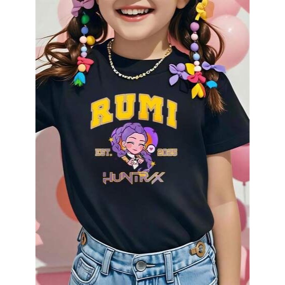 Huntr1x Dem0n hunt3r Kp0p RUM1 เสื้อยืดผู้ใหญ่และเด็ก Size M - 3XL | 1-10 ปี