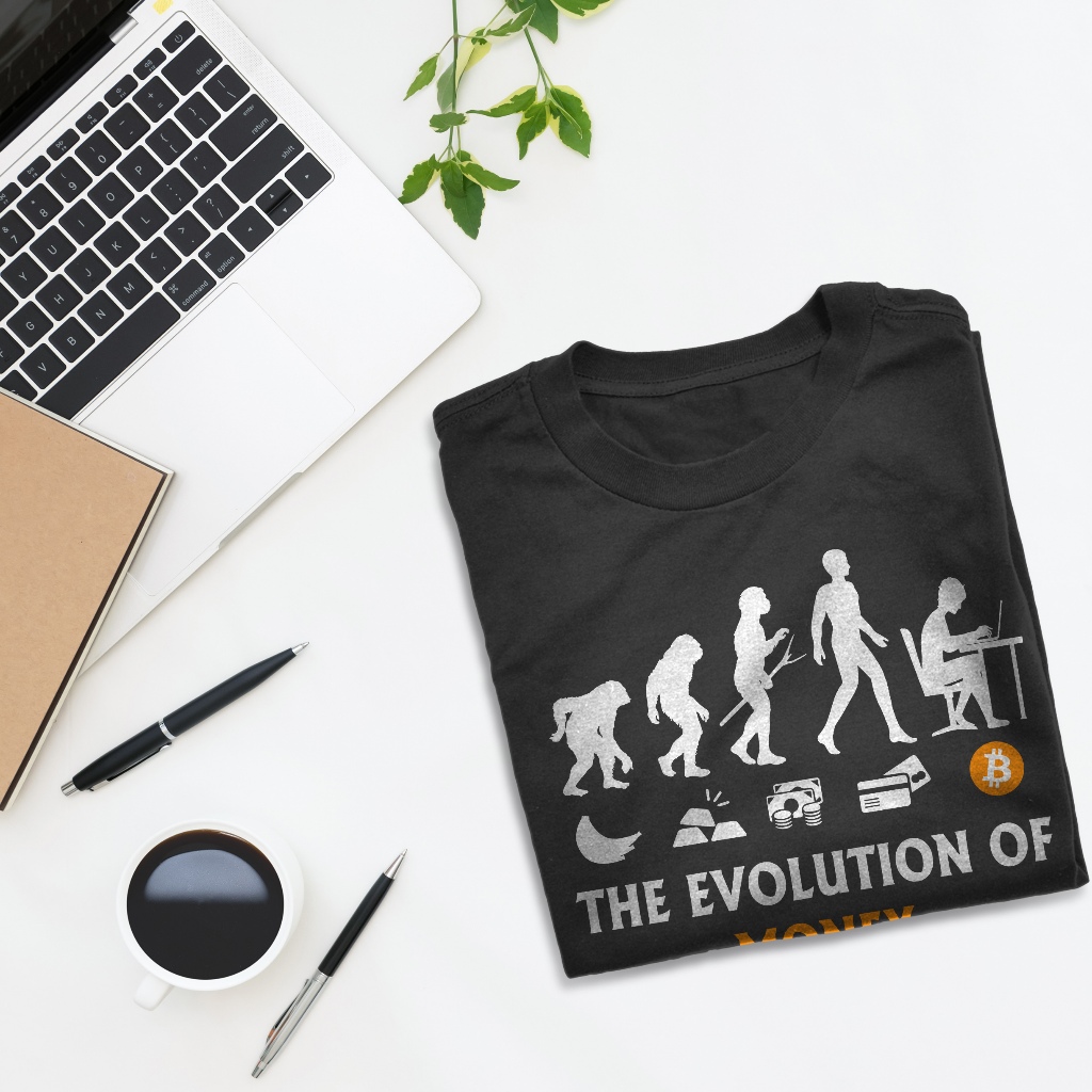 THE EVOLUTION OF MONEY T-SHIRT / BITCOIN / BITCOIN BTC T-Shirt / Crypto Bitecoin T-Shirt / Binance /