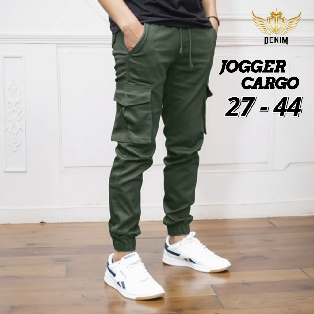 กางเกงจ็อกเกอร์ผู้ชาย Cargo สไตล์เกาหลี ไซส์ใหญ่ วัสดุยืดจัมโบ้ ไซส์ 27-44
