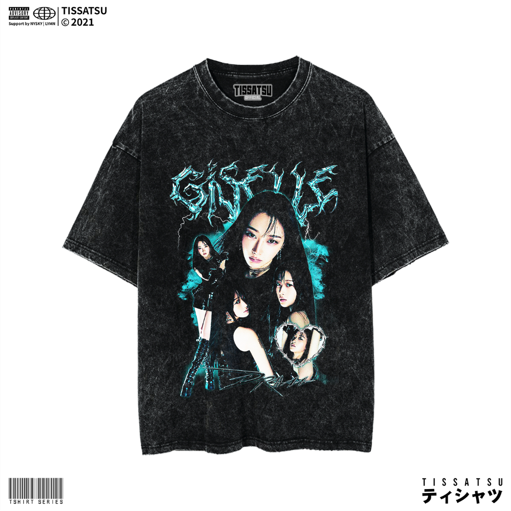 TISSATSU AESPA GISELLE เสื้อยืดล้าง Oversize / เสื้อยืด Kpop Wash Slimfit / AESPA-38