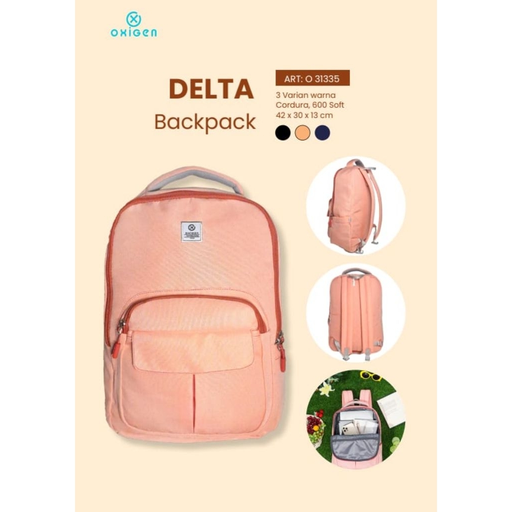 Oxigen Womens Backpack Backpack School Bag College Work Women CANIA DELTA SALSA