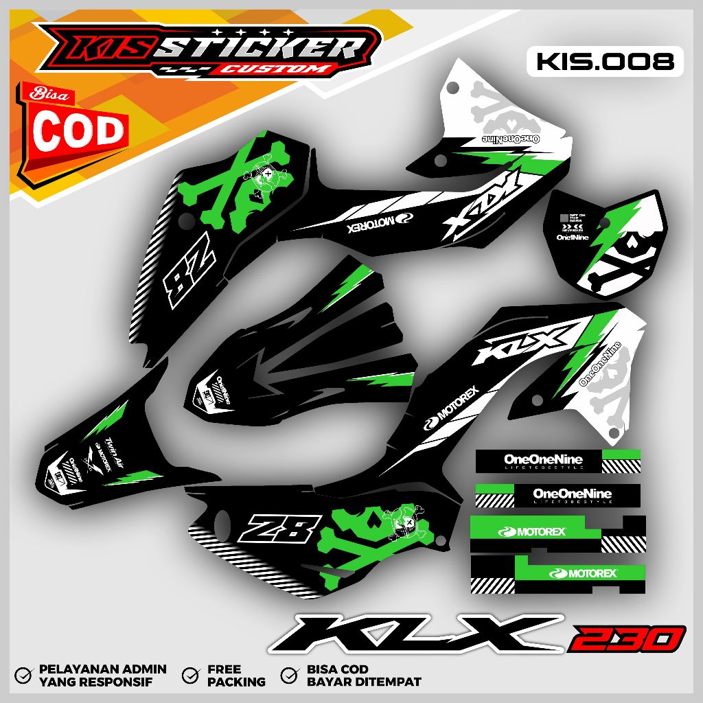 KLX 230 Full Body Decal Sticker - ใหม่ล่าสุด Honda KLX 230 Full Body Decal สติกเกอร์ KiS.08