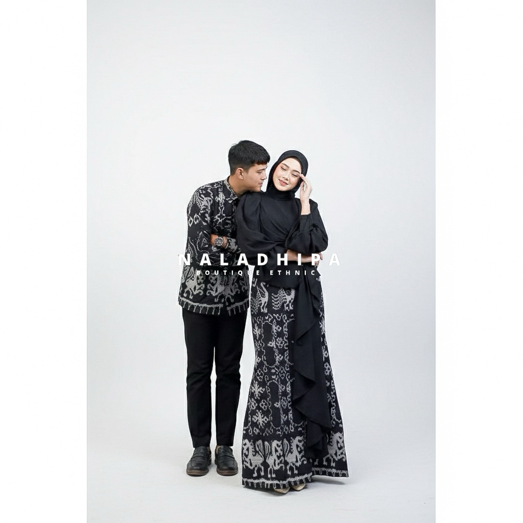 KEMEJA NALADHIPA COUPLE WOVEN CLOTHES (KIRA RAYA BLACK NTT) WOVEN GAMIS WOVEN SHIRT