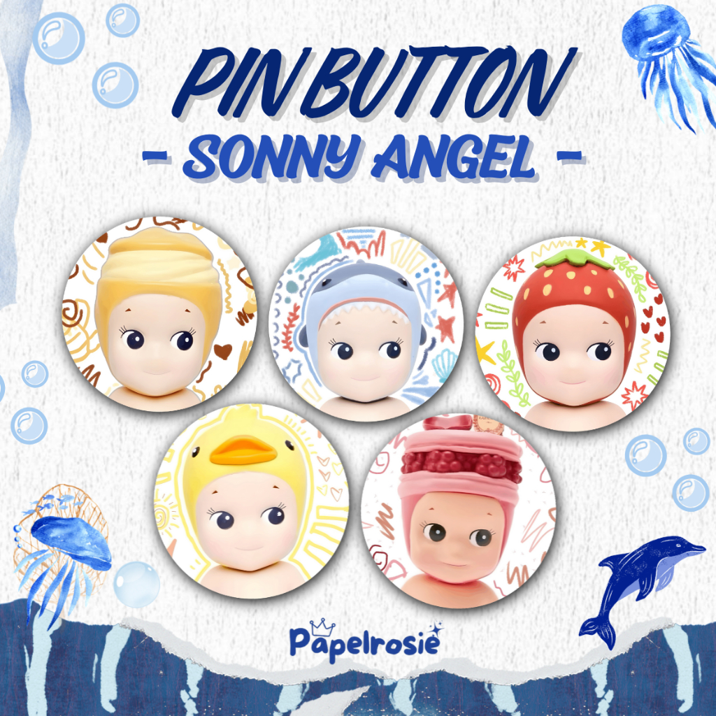 SONNY ANGEL BUTTON PIN| SONNY ANGEL AESTTHETIC ROUND PIN 44 MM
