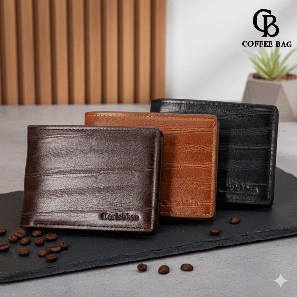 [CB] Carlebben Mens Wallet Premium Synthetic Leather Short Two-Fold Casual Coin Card Slot MB-888