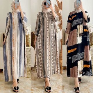 Daster Gamis Semata Kaki - Long Daster Lengan 3/4 - Daster Sematakaki Busui - Daster Tangan - Daster Rayon Busui