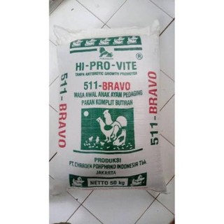 Pakan ayam pedaging 511 bravo kemasan 1kg