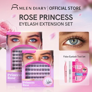 MLEN DIARY Bulu Mata Princess Rose Bulu Mata Palsu Gaya Eropa - Lembut dan Dapat Digunakan Kembali - Alat Rias Bulu Mata Palsu DIY