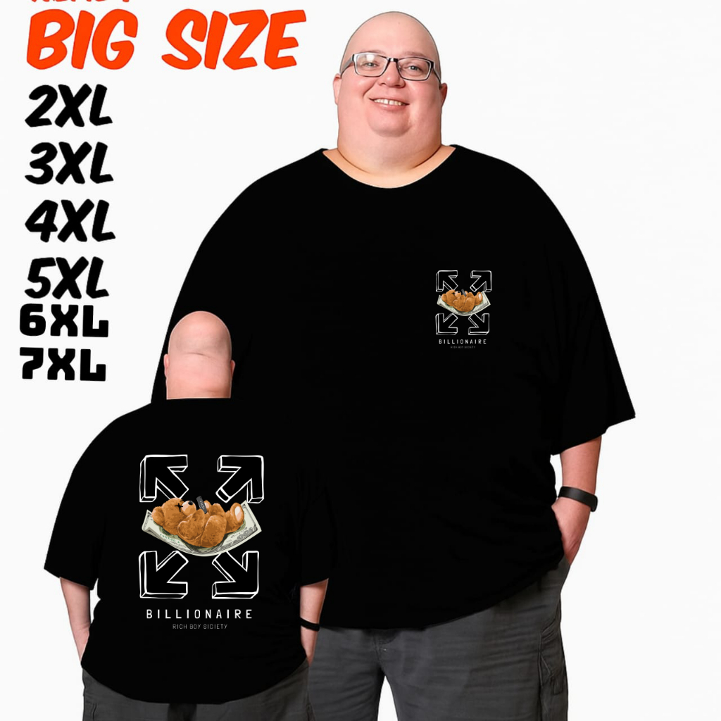 เสื้อยืดผู้ชาย Jumbo XL XXL 3XL 4XL 5XL 6XL 7XL Bigsize Oversize