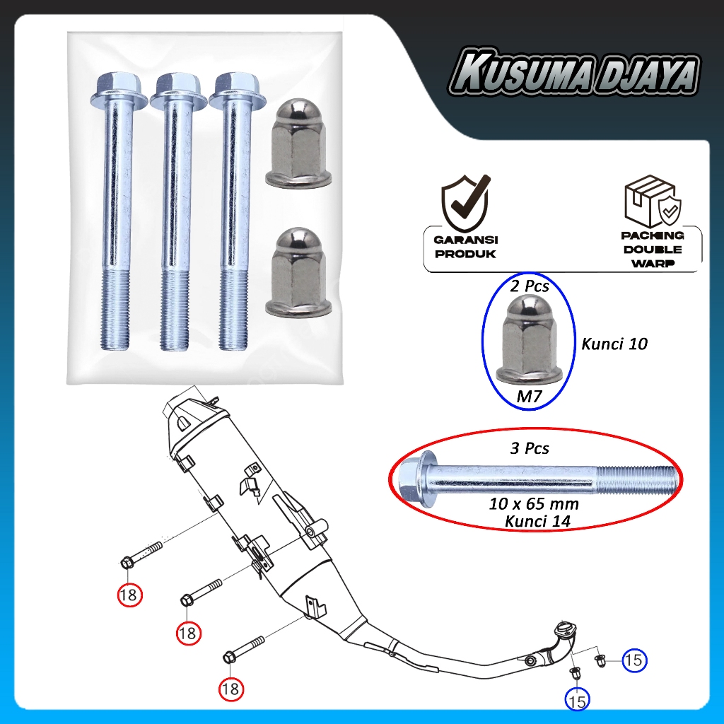 EXHAUST BOLT SET ADV 150 - 160