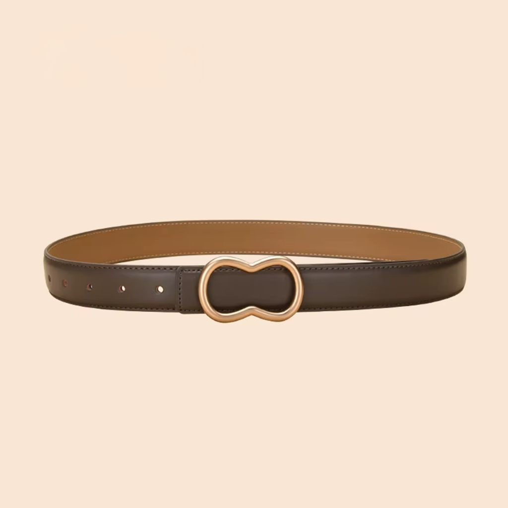 JWETNIK WBB-33TP TOYA TAUPE COLOR คุณภาพสูงเข็มขัดหนังไม่มีโลโก้
