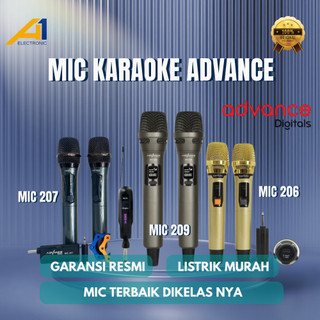 ADVANCE Microphone MIC 206 | MIC 207 | MIC 209 Karaoke Double Wireless Suara Jernih Professional