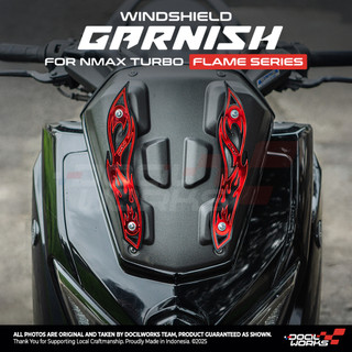 Docilworks - Garnish Bracket Mirror FLAME SERIES untuk windshield visor Nmax New Nmax Old Nmax Turbo Neo Neo S