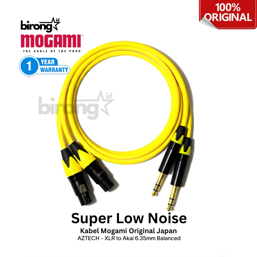 Double XLR Female to Akai 6.5mm TRS Balanced Mogami Cable Original Japan Low Noise Connector Aztech 