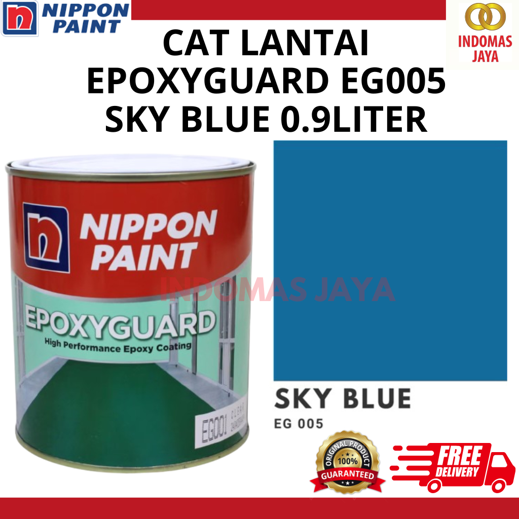 EPOXY FLOOR PAINT CERAMIC PAINT 1 KG / EPOXY GUARD 3 COMPONENTS NIPPON PAINT EG005 SKY BLUE 0.9L
