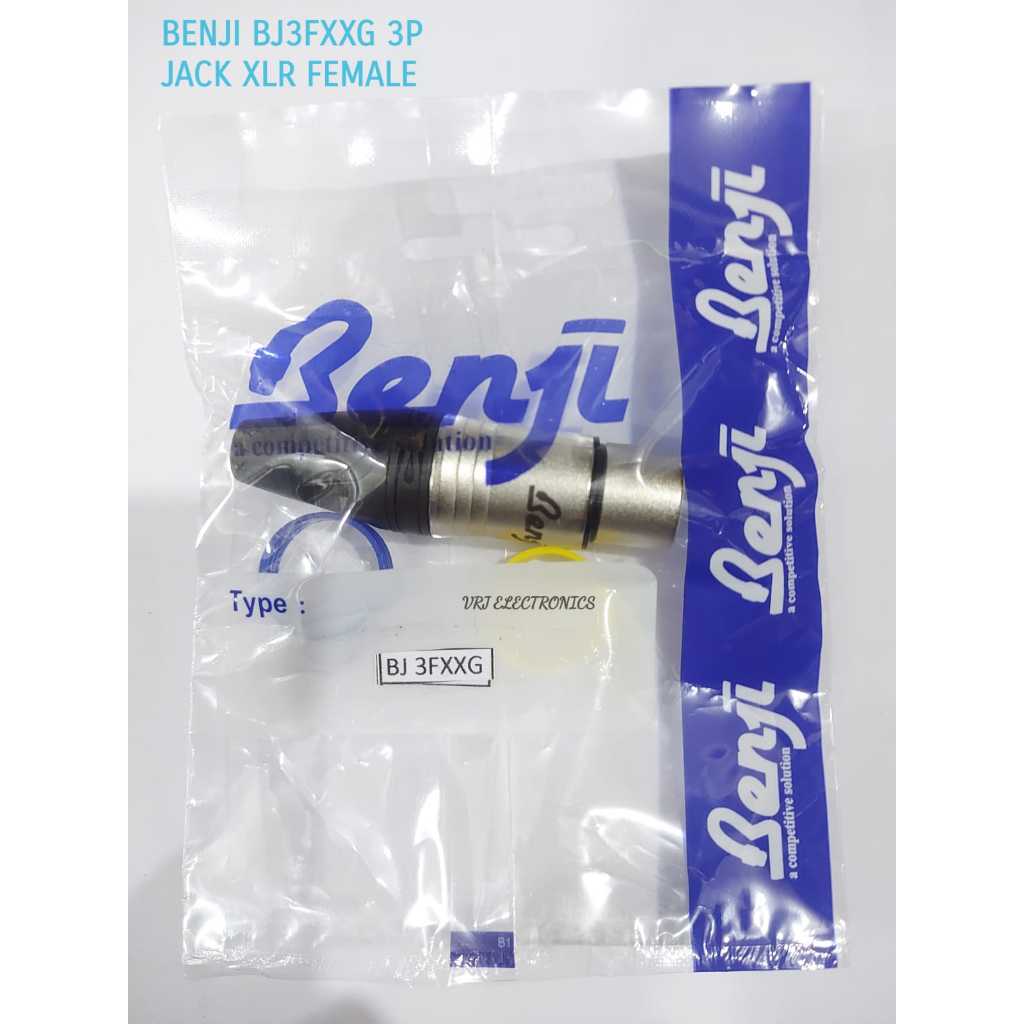 Jack Canon XLR Female Benji BJ3FXXG 3 Pin Female