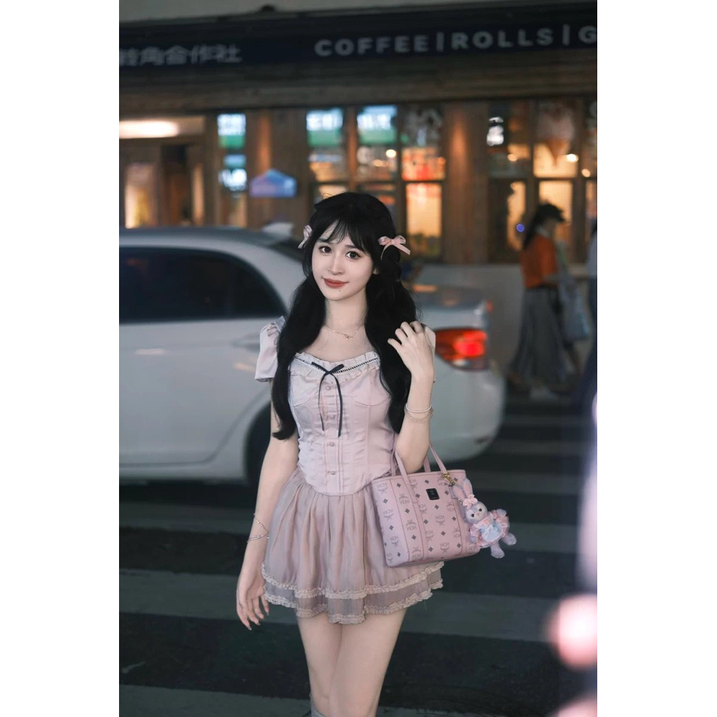 Corset Top Mini Puppy Coquette Dollette Kawaii Girly