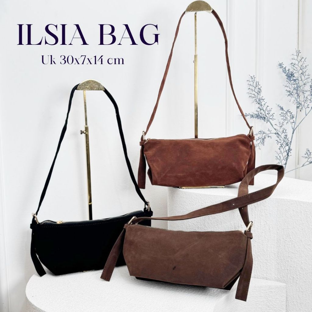 ILSIA BAG กระเป๋าผู้หญิง Suede Sling BAG