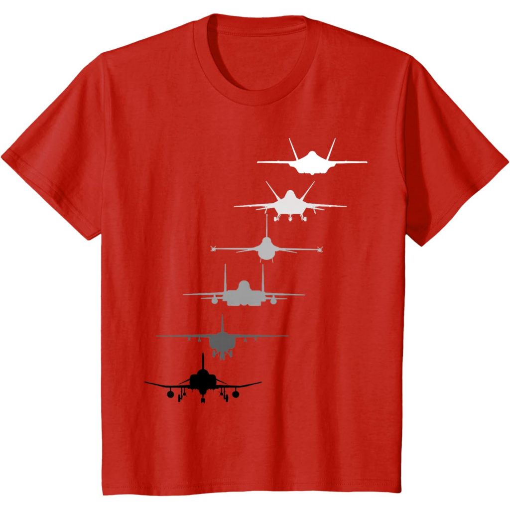KATUN เสื้อยืดผ้าฝ้ายเด็ก 24s Air Force Fighter Jets F-4 F-111 F-15 F-16 F-22 F-35 เสื้อยืด