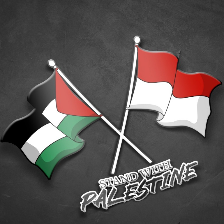 INDONESIA Palestine FLAG ขาตั้งสติ๊กเกอร์พร้อม Flagstine FLAG