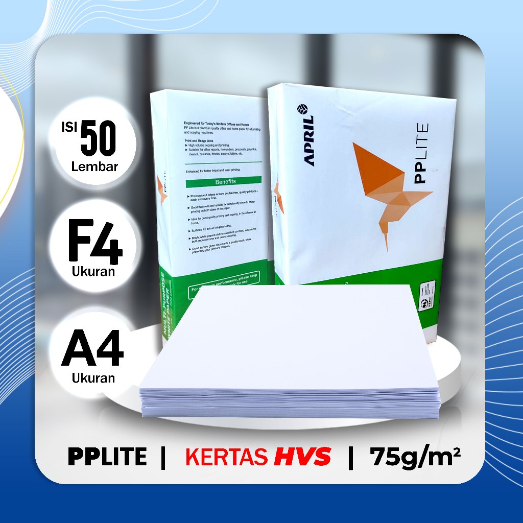 (50 แผ่น) กระดาษ HVS F4/A4/PPLITE 75Gsm/ 50 แผ่น/ กระดาษ HVS F4/ A4/ 75gsm/ PPLITE
