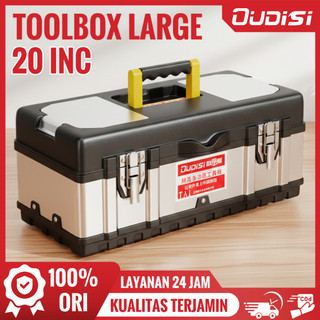 OUDISI Tool Box 14-20'' Besi Baja Kotak Perkakas Besar 20inch Material Stainless Steel Toolbox