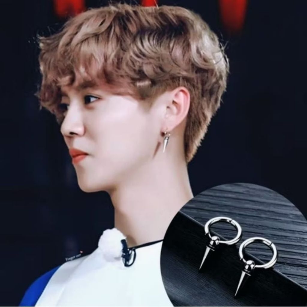 TITANIUM EARRINGS / TITANIUM HOOPS PIERCING / CONE RING BALL EARRINGS