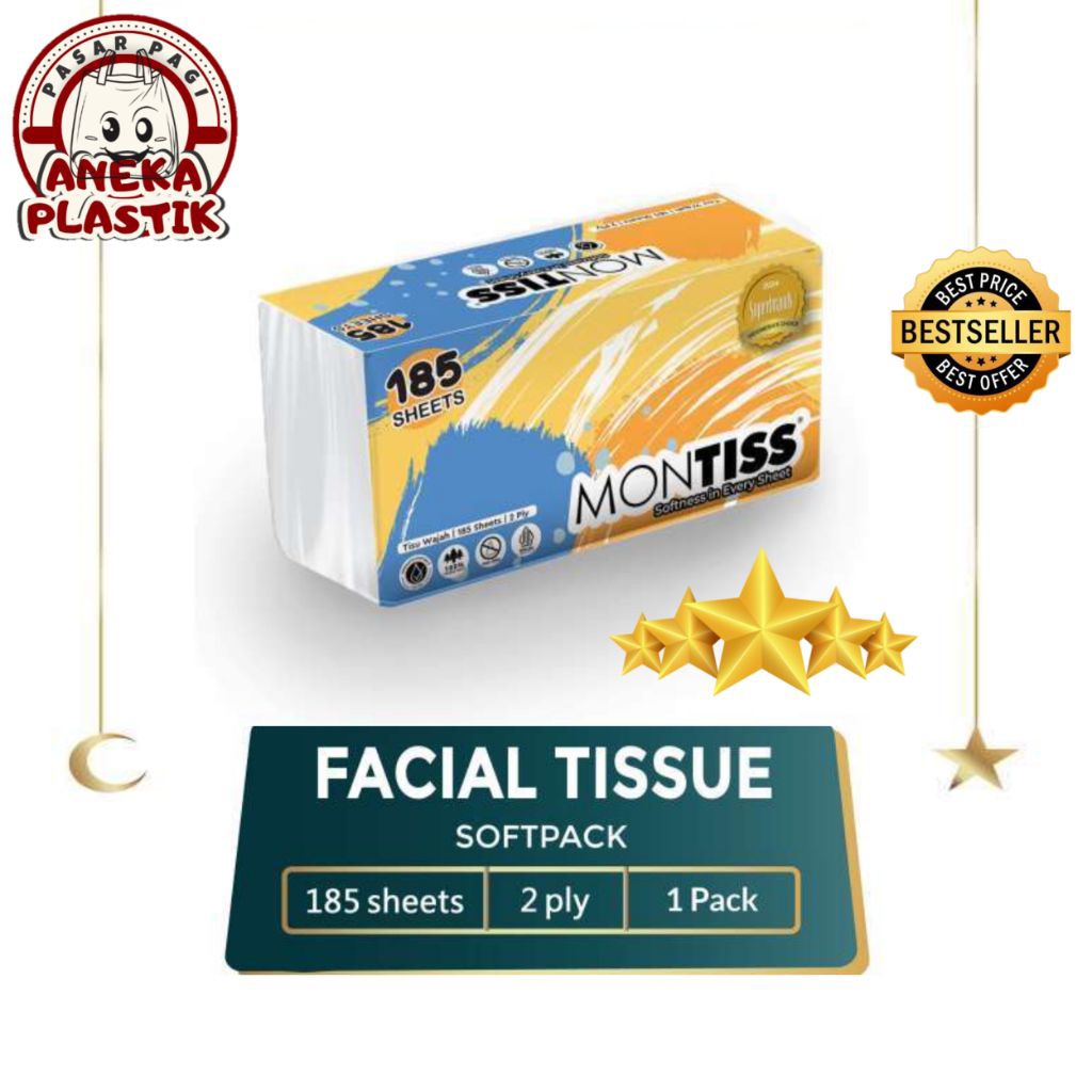 MONTISS FACIAL TISSUE 185 แผ่น FACIAL TISSUE (2 ชั้น)