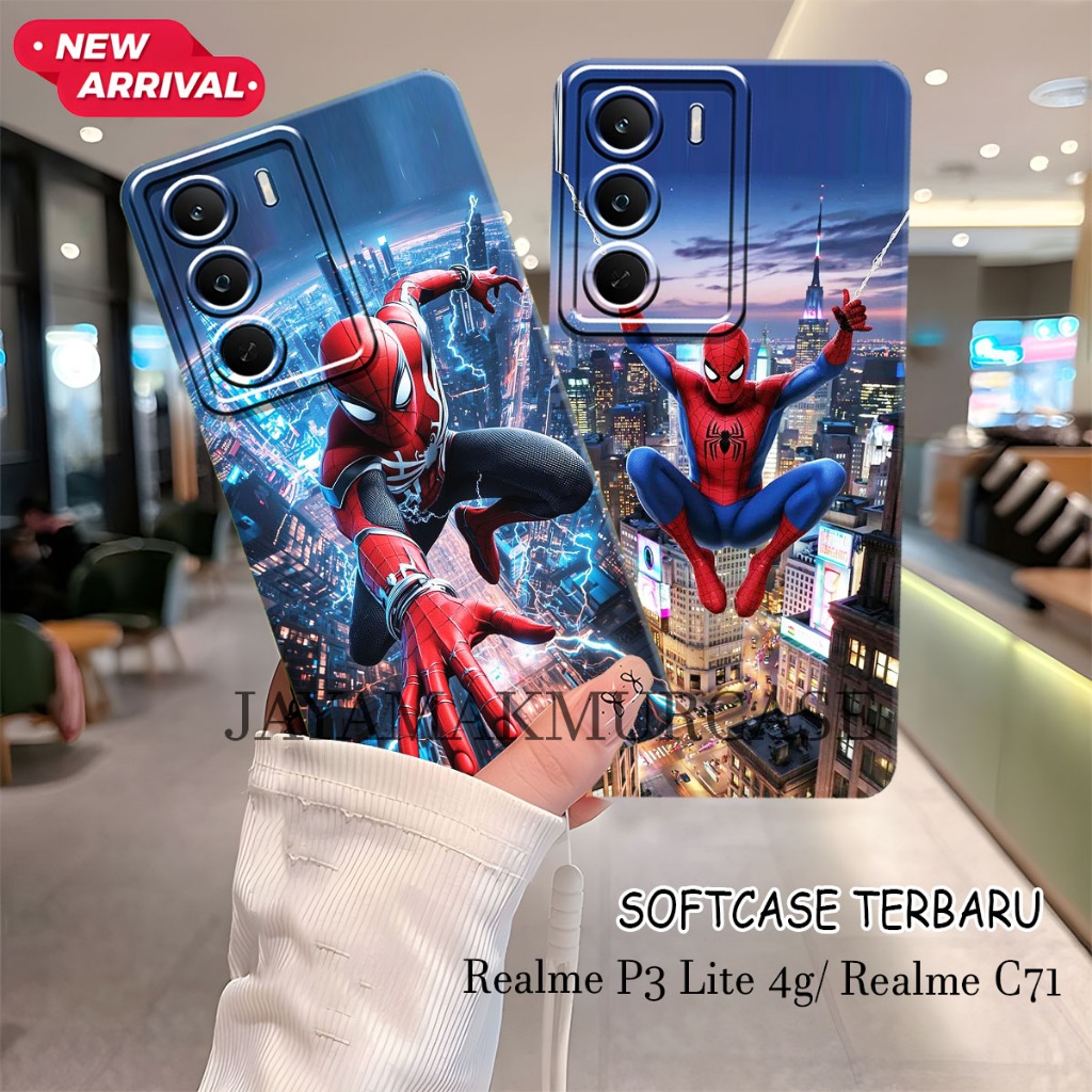 Softcase Realme p3 Lite 4g - เคส Realme c71 4g - Realme c75 - Realme c75x - Realme c73 ล่าสุด Spider