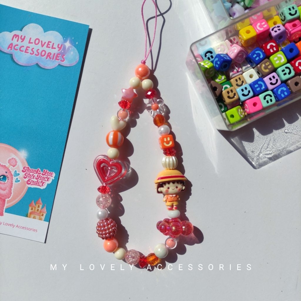 My Lovely Accessories Strap HP Maruko Chibi Chan Lucu Phone Strap Maruko Chan