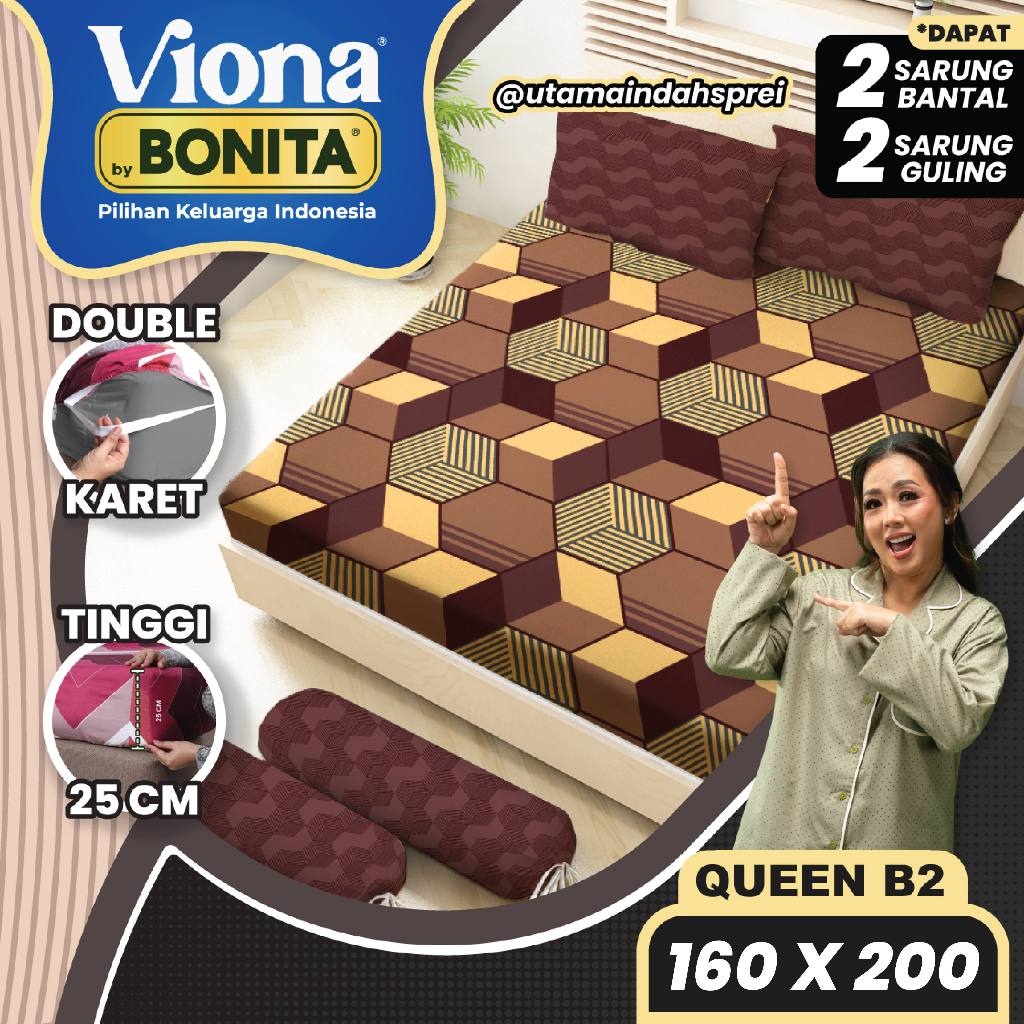 BED SHEET 160X200 BONITA VIONA NO.2 QUEEN SIZE PINK BED SHEET ORIGINAL BONITA BED SHEET แผ่น AESTHET