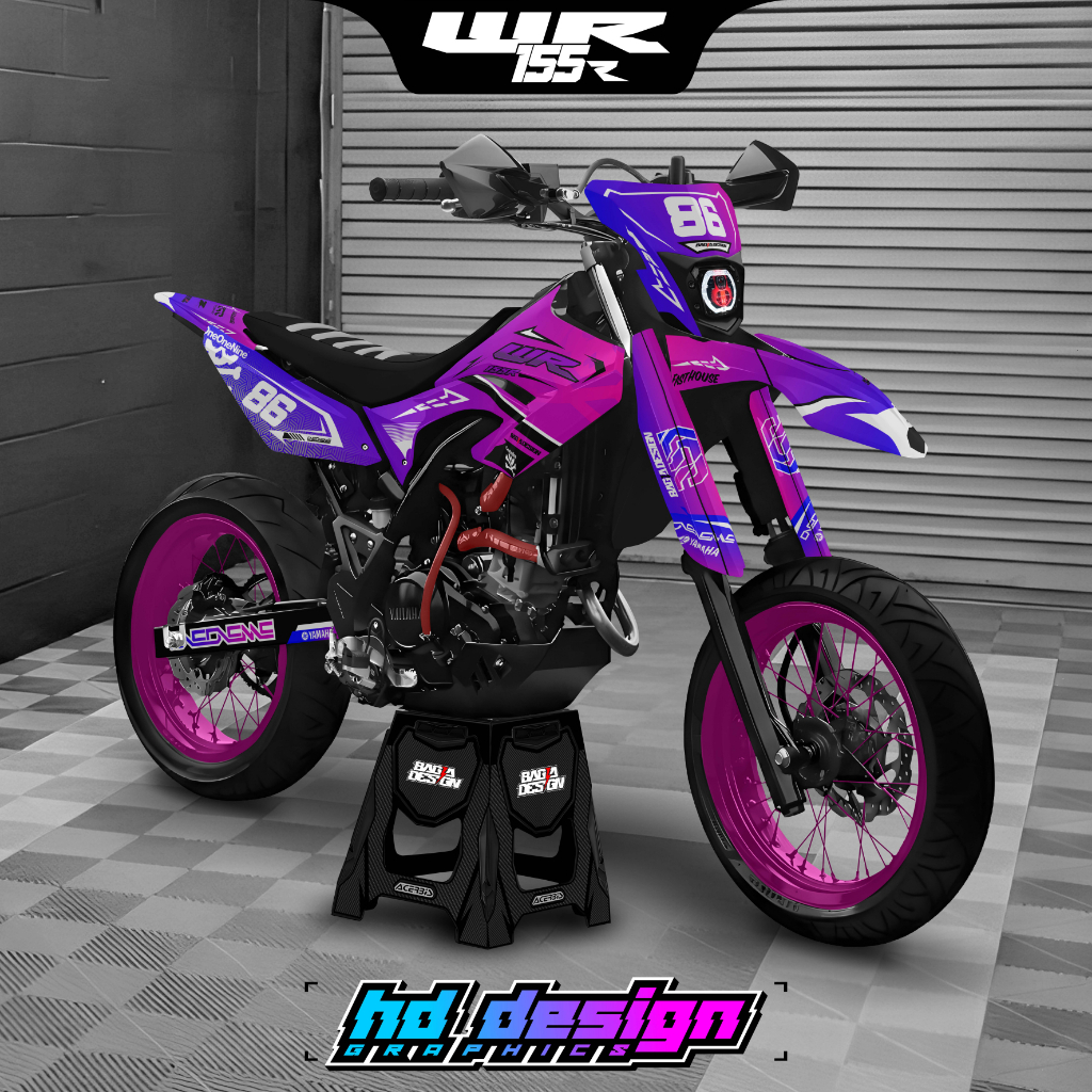 Yamaha WR 155 รูปลอกดีไซน์แบบกําหนดเอง (CRF, KLXBF, WR 155, KLX Old, Dtracker, YZ85)