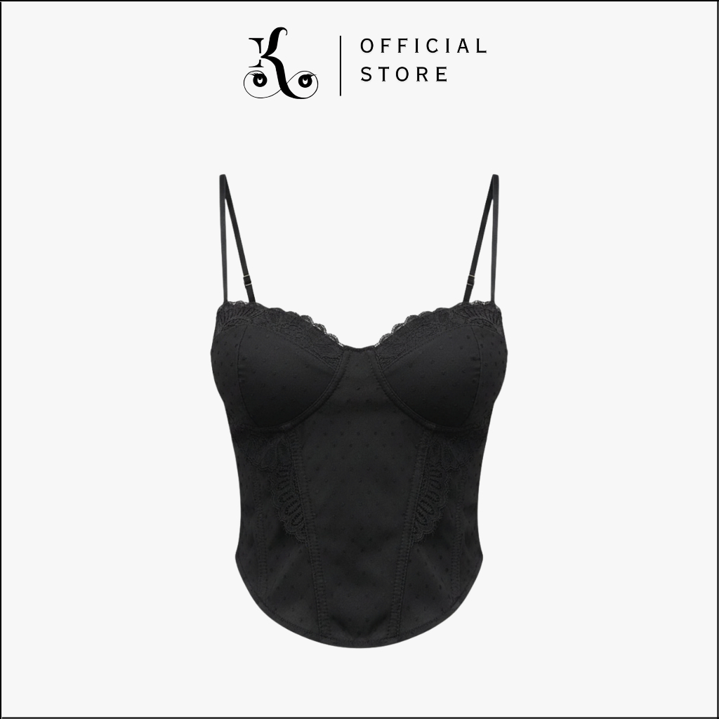 [ KHAEFASHION ] - (BR202) เสื้อกล้ามรัดตัวลูกไม้เข้ารูปลําลองสําหรับผู้หญิงพร้อมสายรัดปรับระดับได้