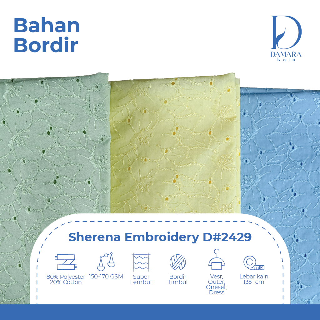 ผ้าฝ้ายปัก KATUN Sherena D 2429