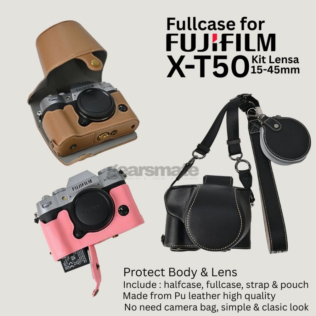 ปกหนังเต็ม Fujifilm XT50 Case Simple Minimalist กระเป๋ากล้อง
