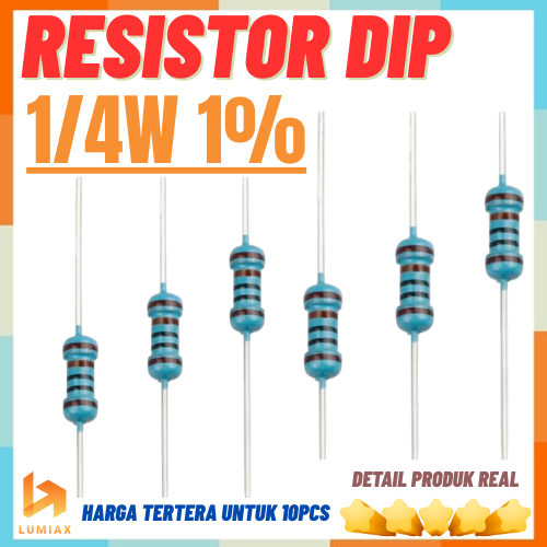 ตัวต้านทาน 10 ชิ้น R1/4W 1% 20R 47R 2K2 36K ฟิล์มโลหะ R0.25W R 1/4W R0.25W 20R 47R 2.2Kohm 36Kohm
