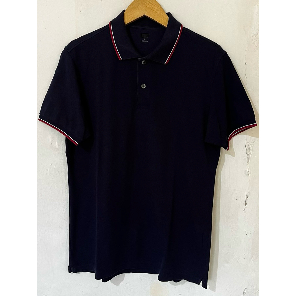 เสื้อยืดคอปกสีกรมท่าหนา twn tipped