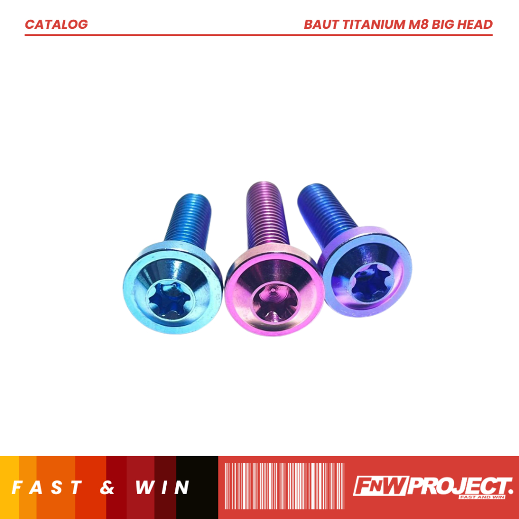 M8 TITANIUM BOLT 12 BIG HEAD THREAD