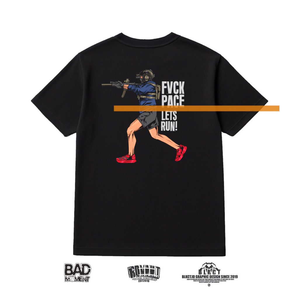Tactical Fvck Pace Lets Run BDM124 เสื้อยืด // เสื้อยืดกลางแจ้งสีดํา