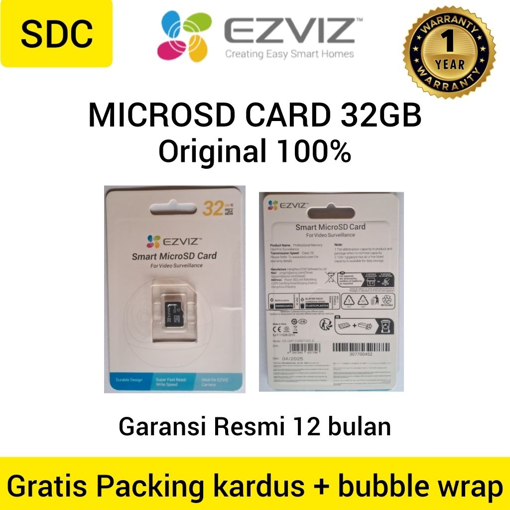 หน่วยความจําการ์ด microsd Ezviz 32GB ของแท้ รับประกัน ezviz 12 เดือน