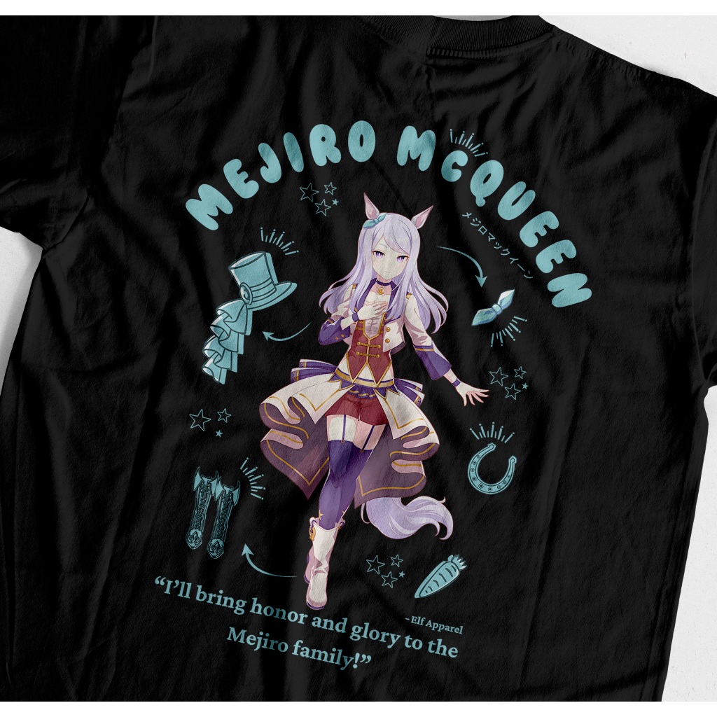Heavyweight Mejiro McQueen Uma Musume Tshirt 230 GSM - เสื้อยืด Mejiro McQueen Cotton 20s