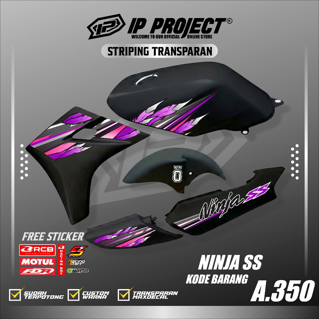 สติ๊กเกอร์ลอก NINJA SS Kawasaki UV Transparent Variation รหัส 350