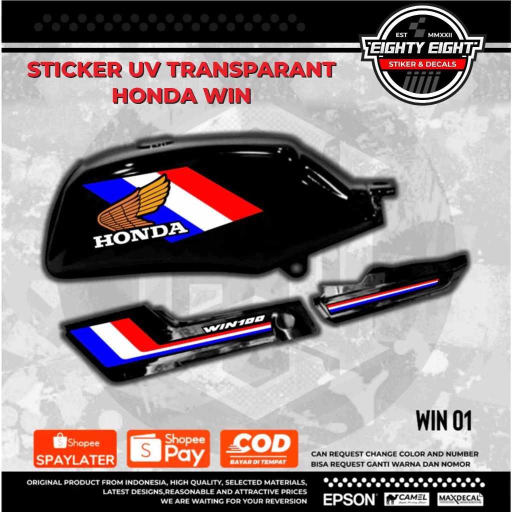 สติ๊กเกอร์แถบ Uv แบบใส Honda Win ออกแบบเอง 01