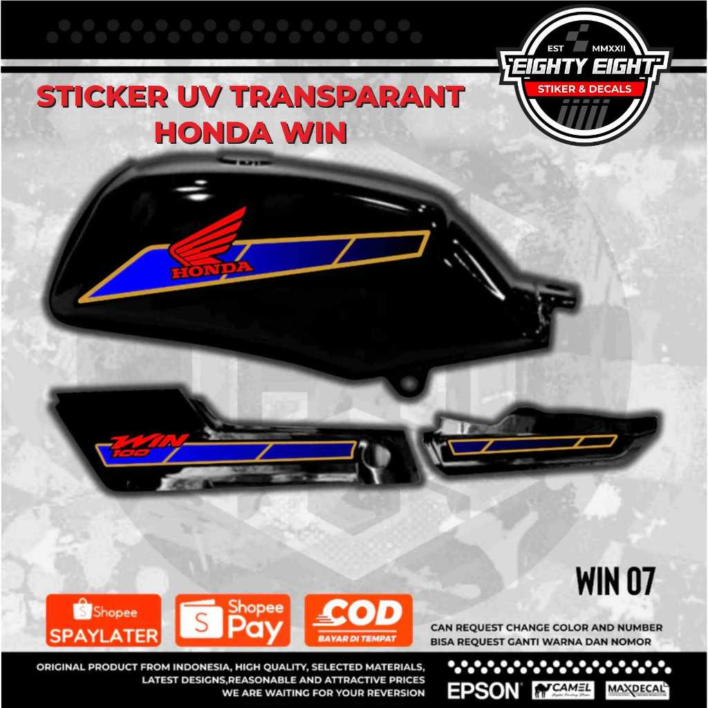 Honda Win ออกแบบเอง UV Transparent striping Sticker 07